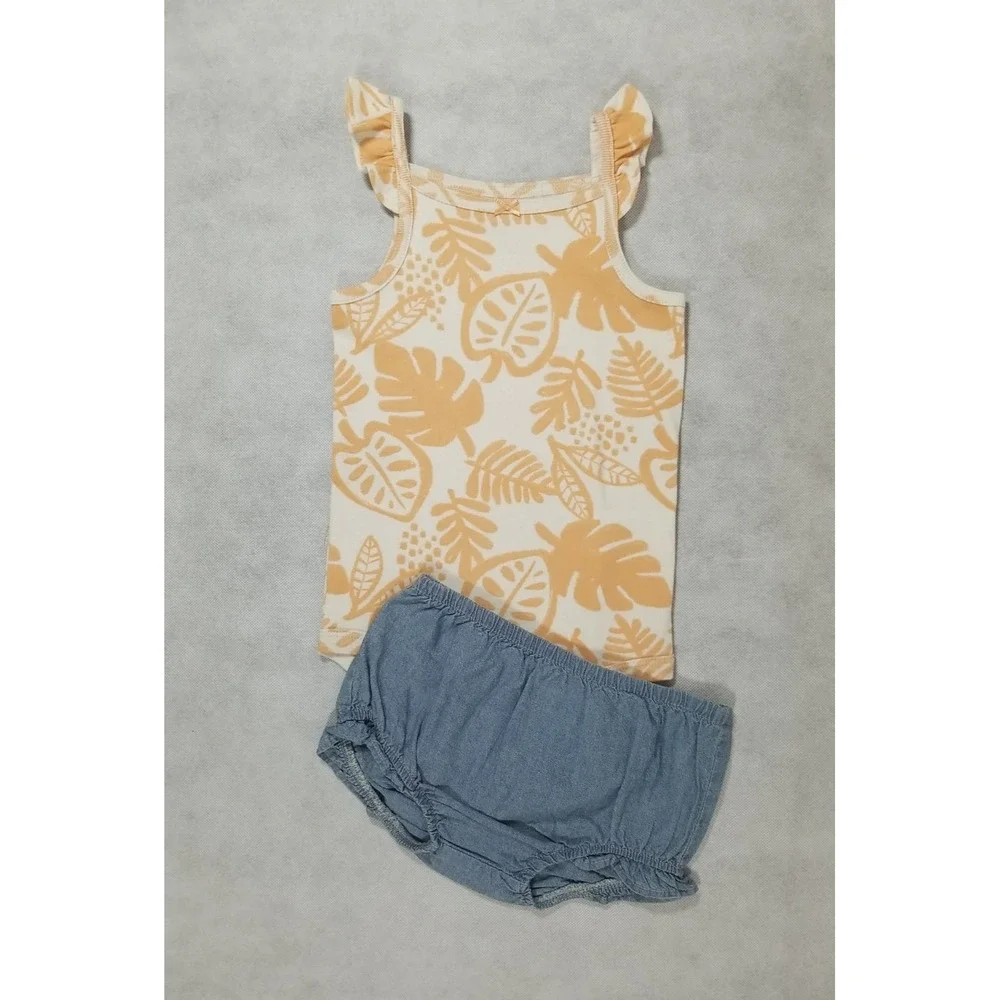 Carter's Baby Girls Size 24 Months 3 pc Top Bodysuit Shorts Summer Outfit NEW